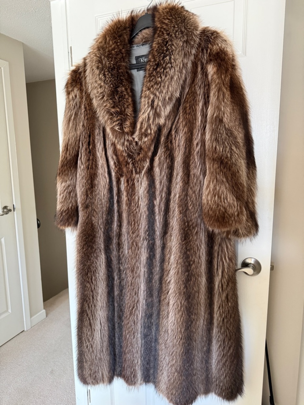 Luxurious Brown Full-Length Fur Coat - Women's Jacket & Coat